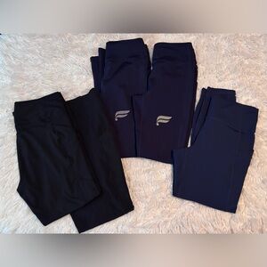 Lot of 5 FABLETICS Leggings Navy Blue and Black - Small